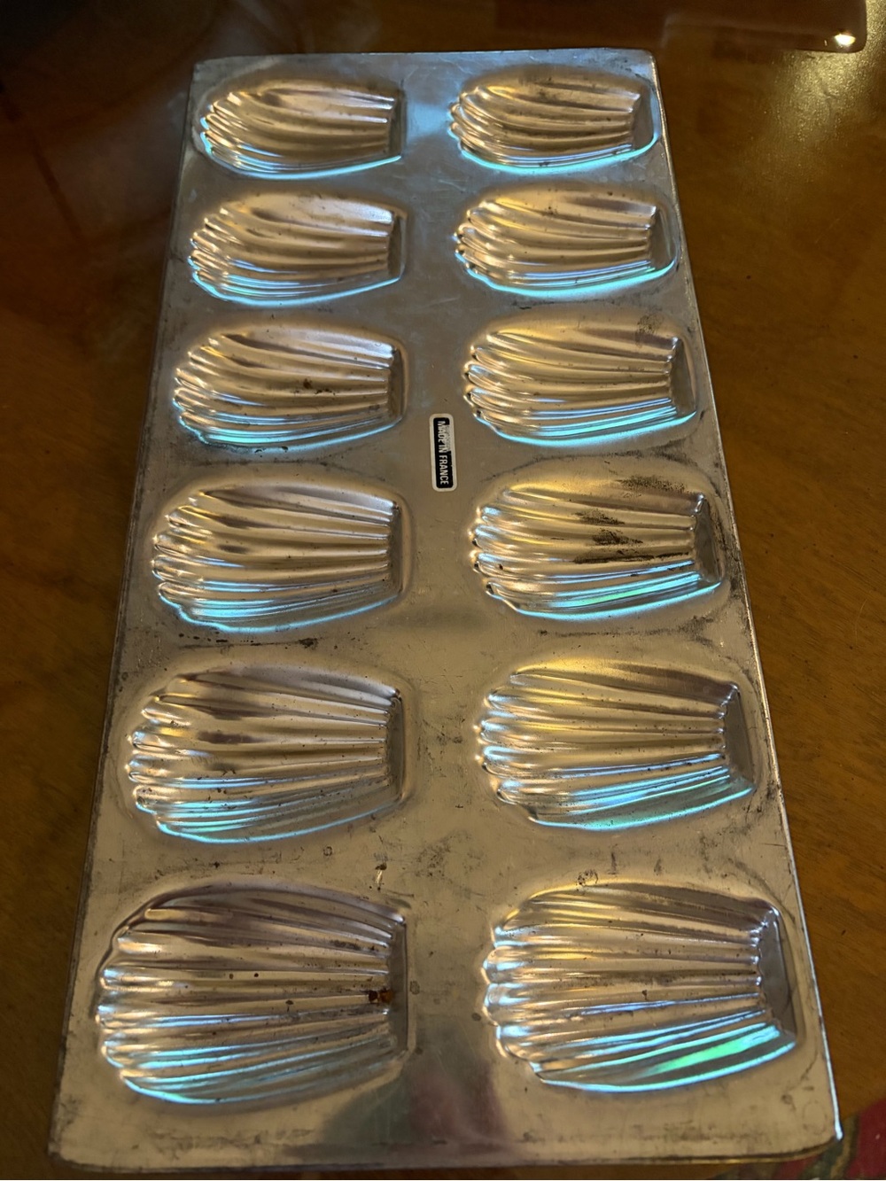 Vintage Gobel France 12-Compartment Tinplated Steel Madeleine Baking Pan